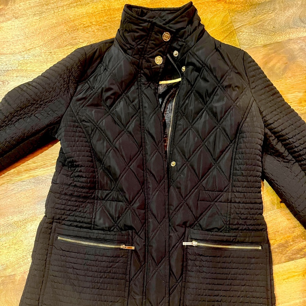 Ivanka Trump black quilted jacket hip length nice fit
